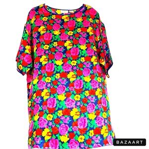 RARE Vintage GOLD Label Victoria’s Secret Sleep Shirt Gown Short Sleeve Blouse L